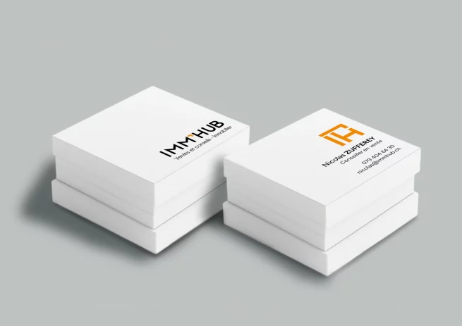 carte de visite Imm'Hub vente immobilier Valais